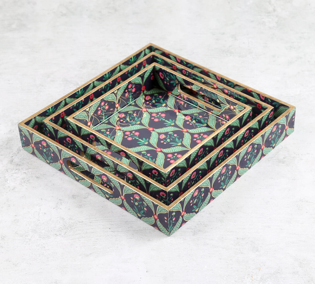 Iron Blooming Dahlia MDF Square Tray