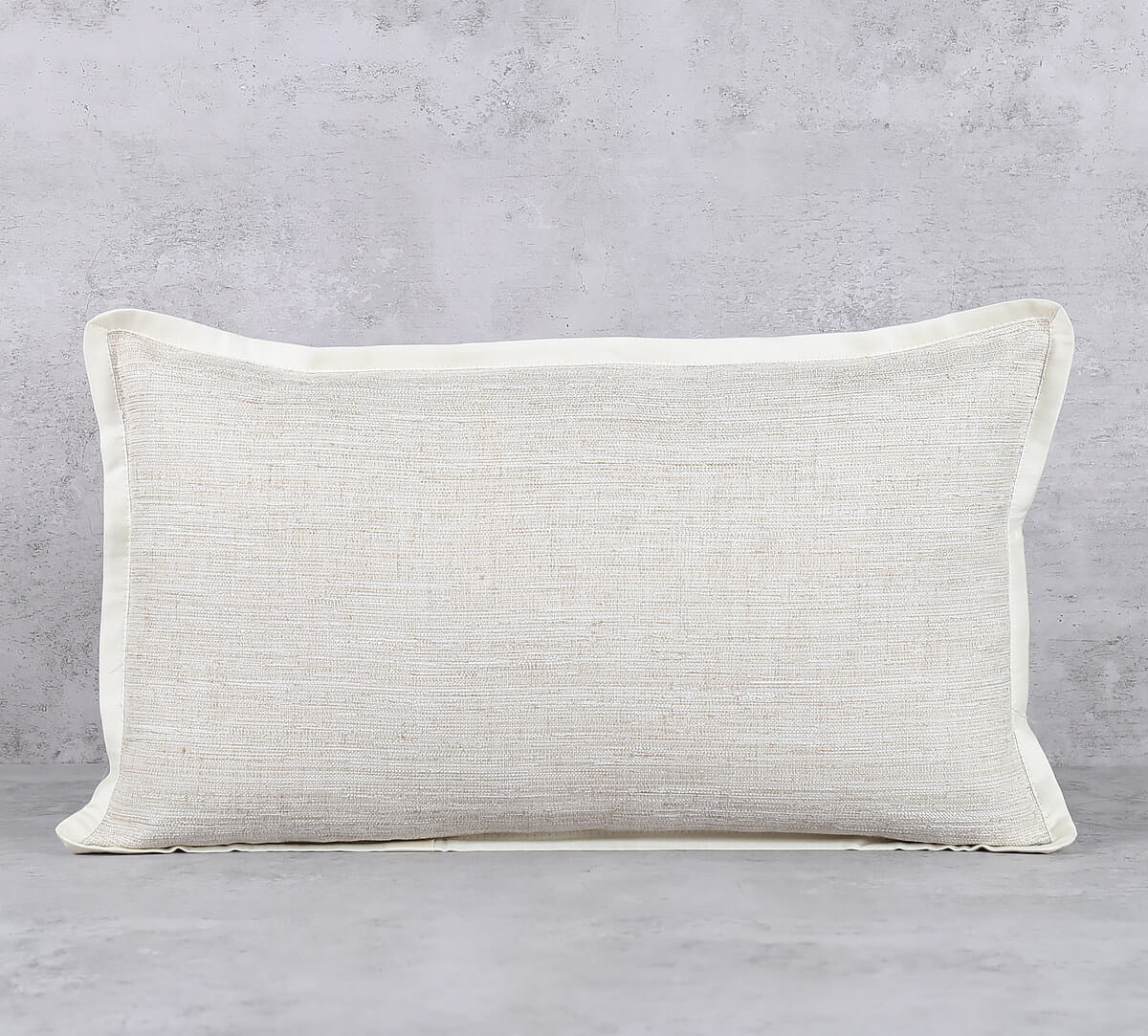 Ivory Flange Khadi Cushion Cover