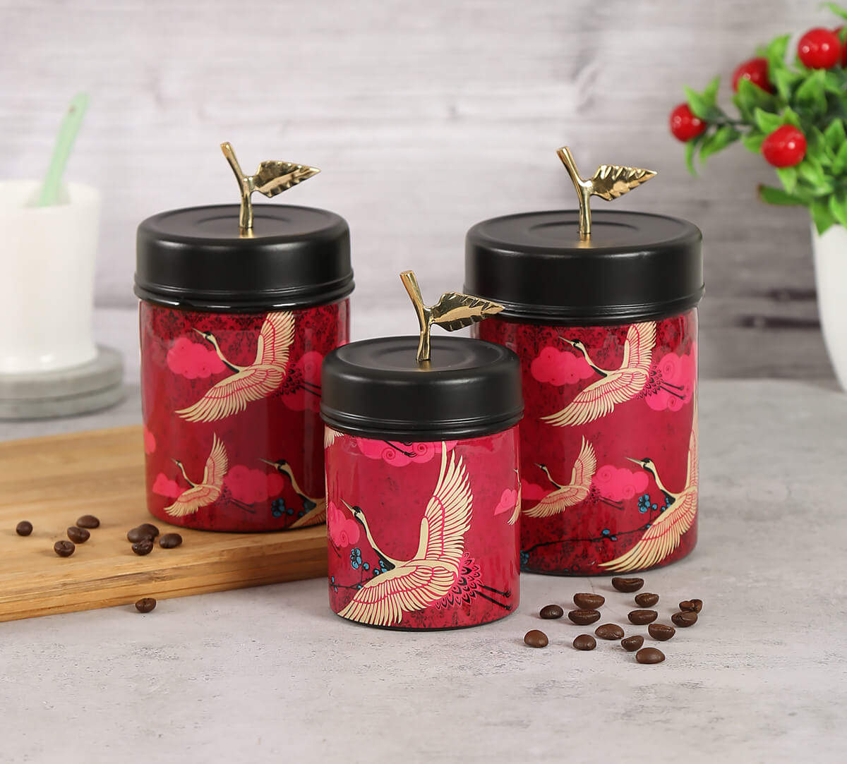 Legend of the Cranes Steel Container Set of 3