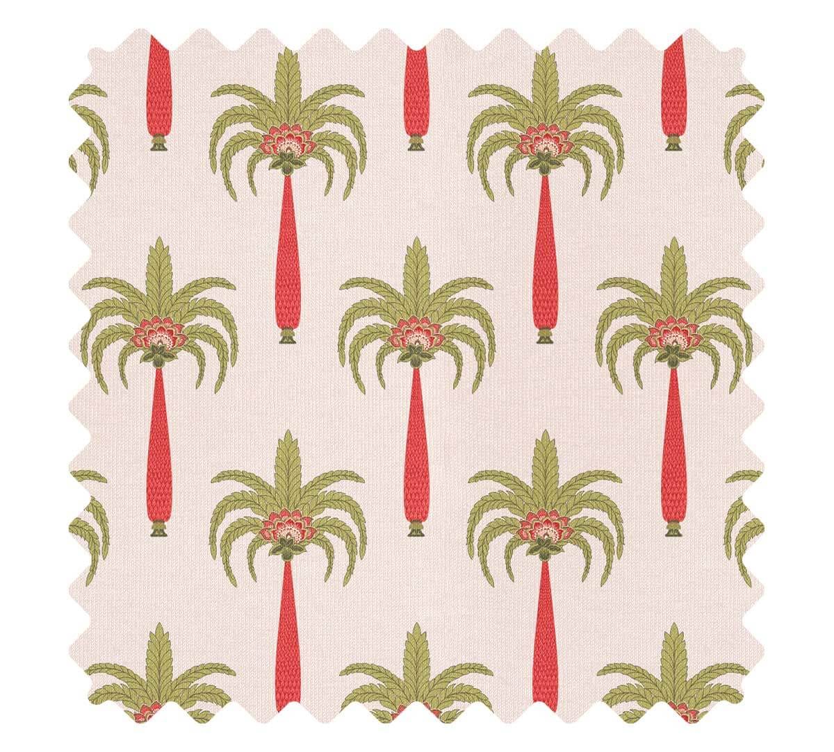 Light Rose Island Palms Fabric