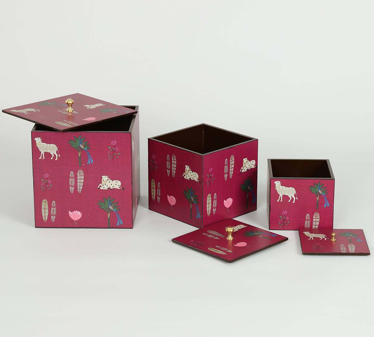 Magenta Biome mystique Storage Box Set of 3