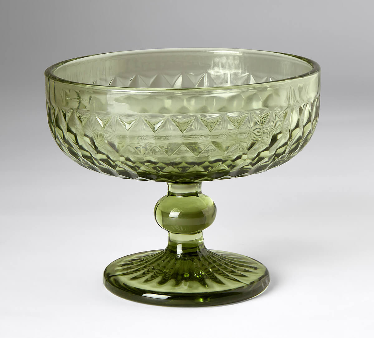 Mint Embossed Dessert Glasses Set of 2