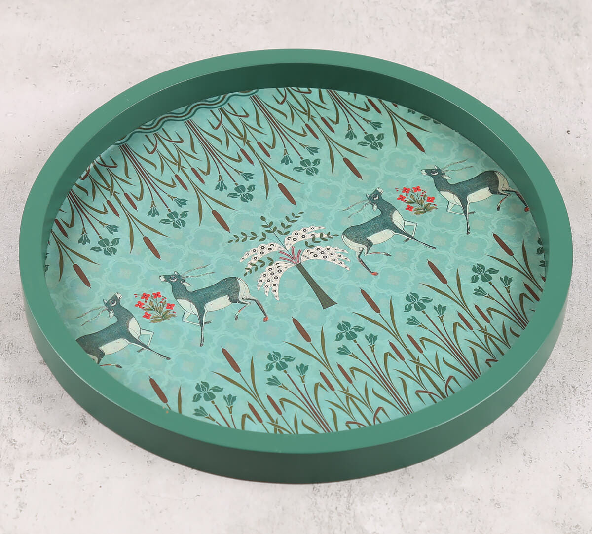 Mirroring Deer Garden Decor Plate