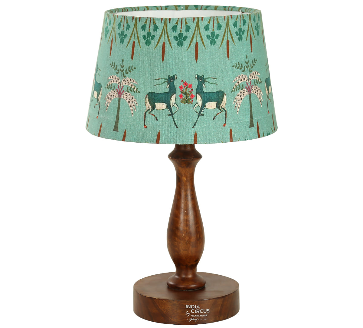 Mirroring Deer Garden Drum Table Lamp