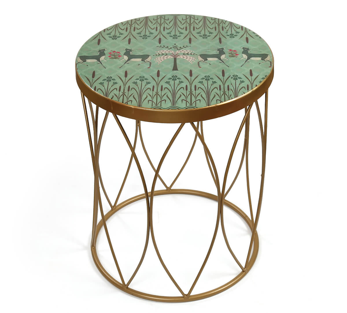 Mirroring Deer Garden Side Table