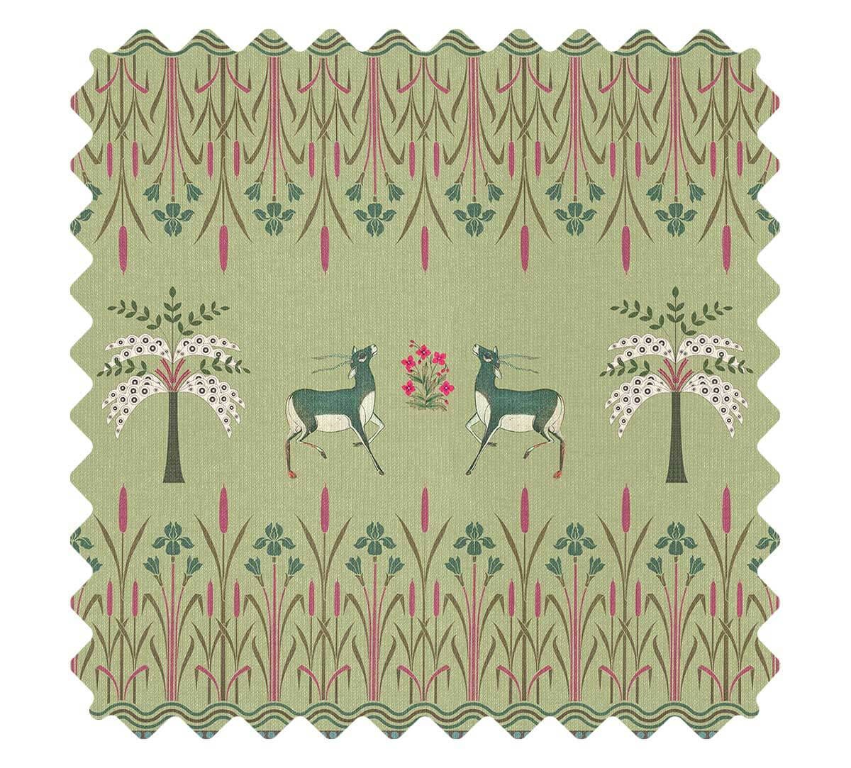 Moss Mirroring Deer Garden Fabric
