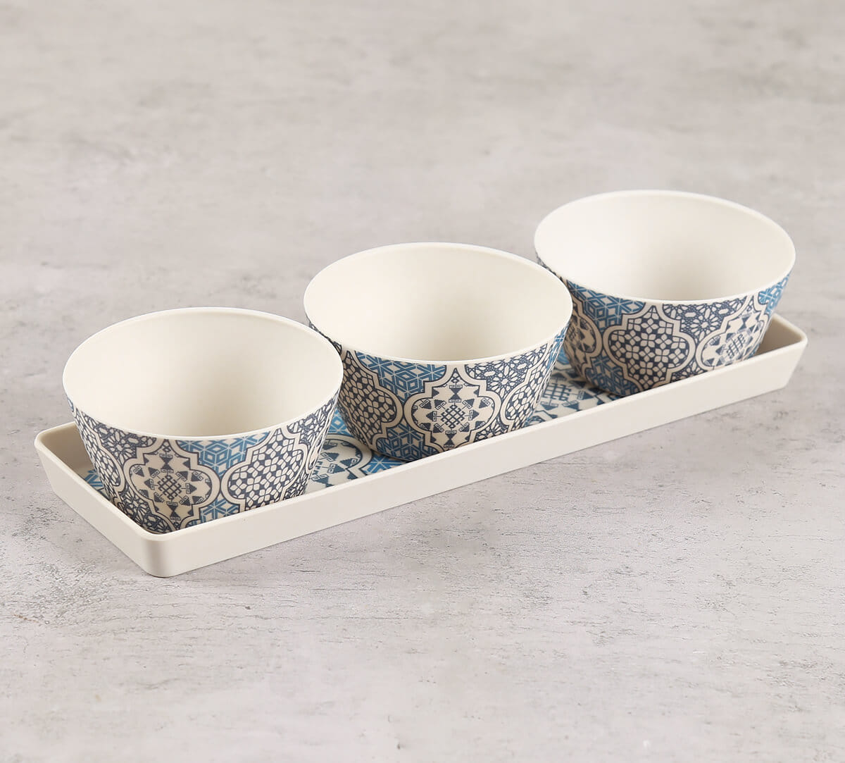 Mughal Jhali Bowls and Tray Set