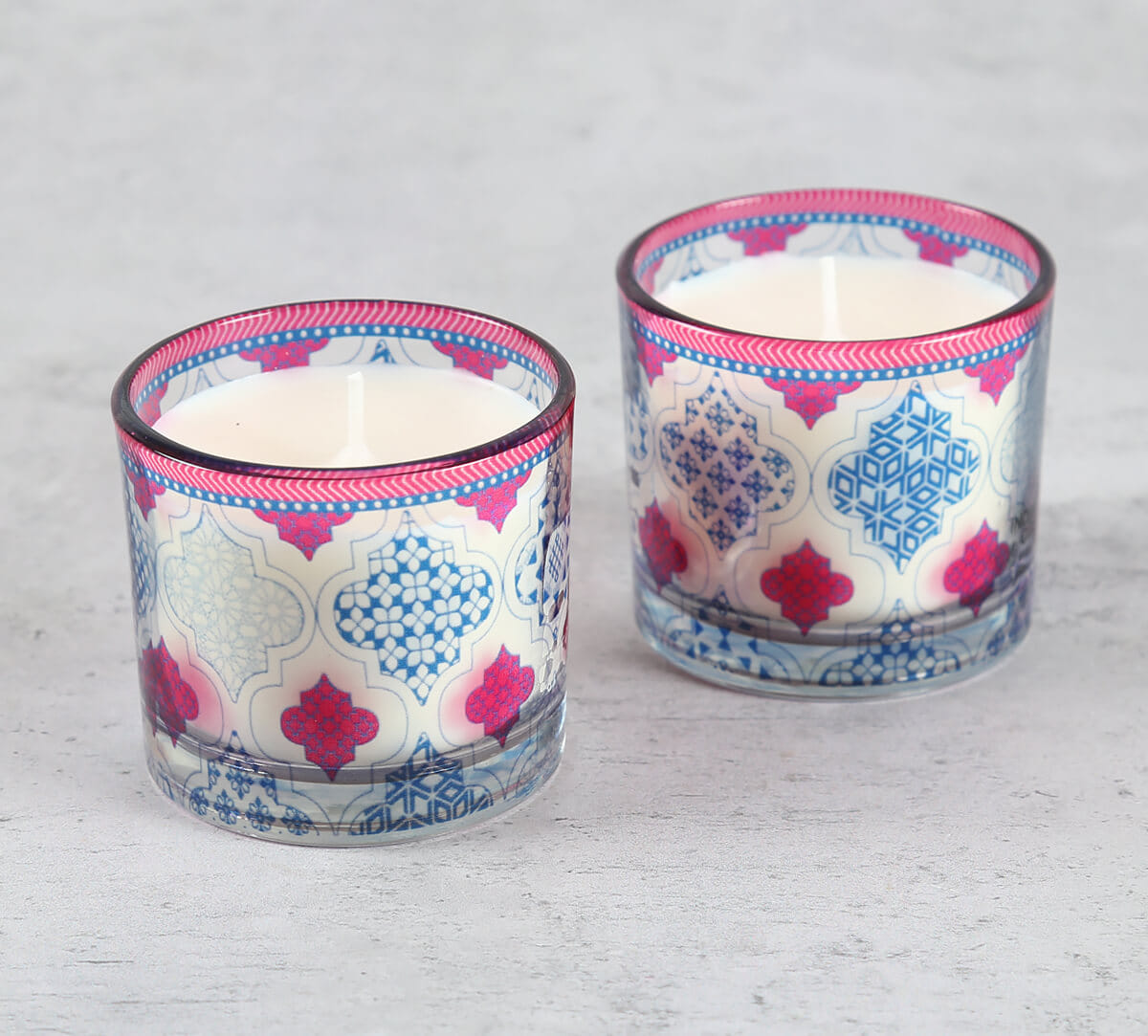 Mughal Jhali Cylindrical Candle Votive Set of 2