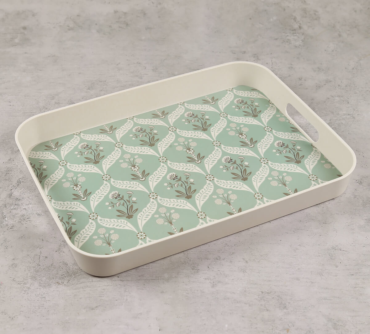 Mulberry Blooming Dahlia Rectangle Bamboo Tray