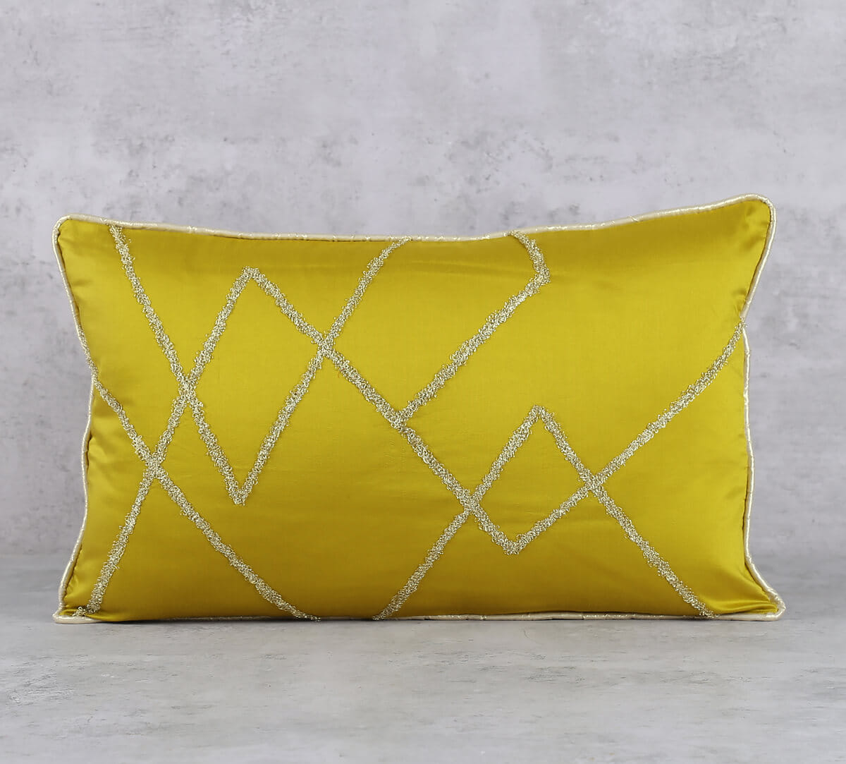 Mustard Gold Towel Embroidery Cushion Cover
