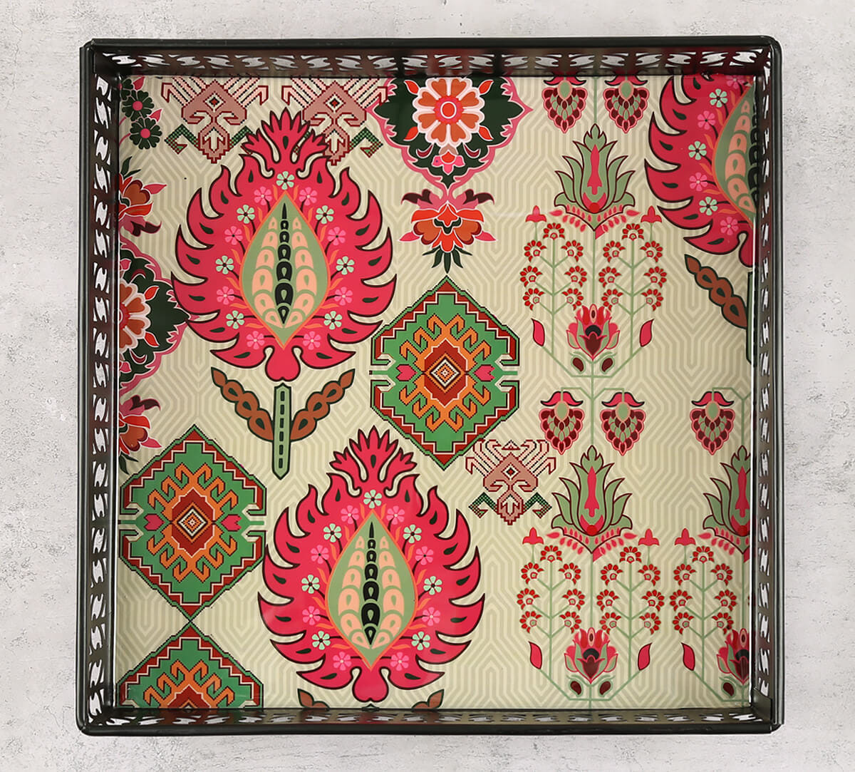 Mystifying Dazzle Square Iron Tray