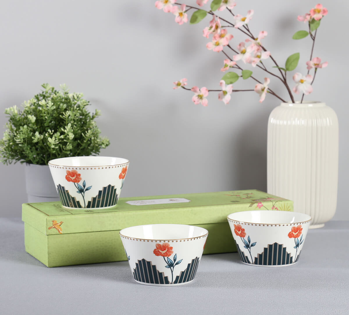 Nature's Bloom Nikko Bowl Set of 3