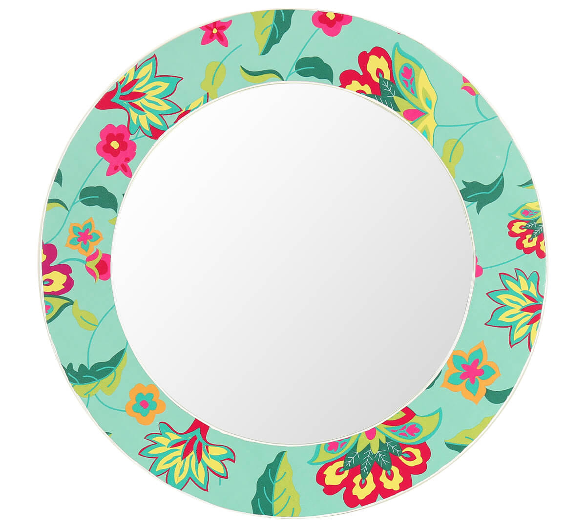 Neon Cyanic Pop Burst Wall Mirror
