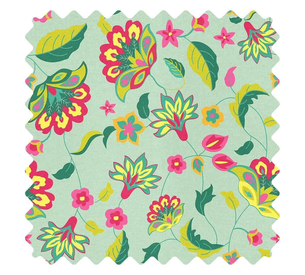 Neon Cyanic Pop Burst Fabric