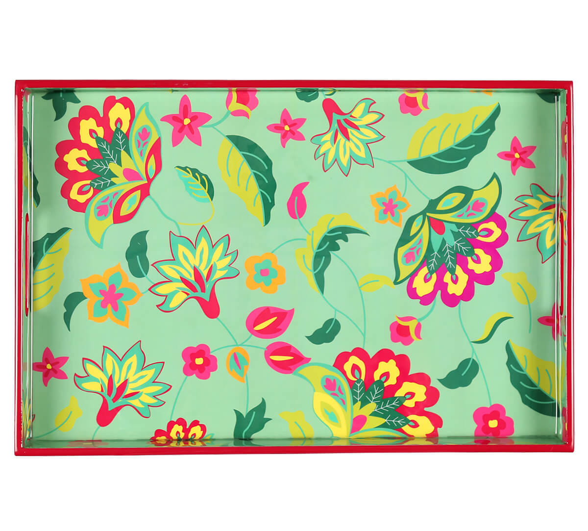 Neon Cyanic Pop Burst Rectangle Serving Tray