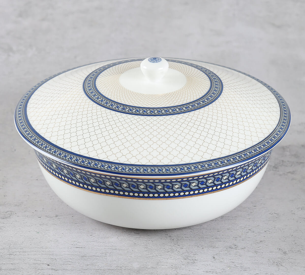 Oceanic Opulence Serving Bowl With Lid