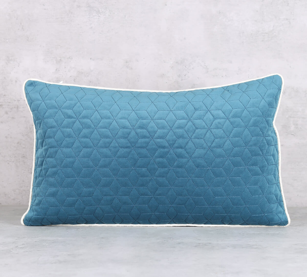 Oceanic Stitched Star Quilted Cushion Cover