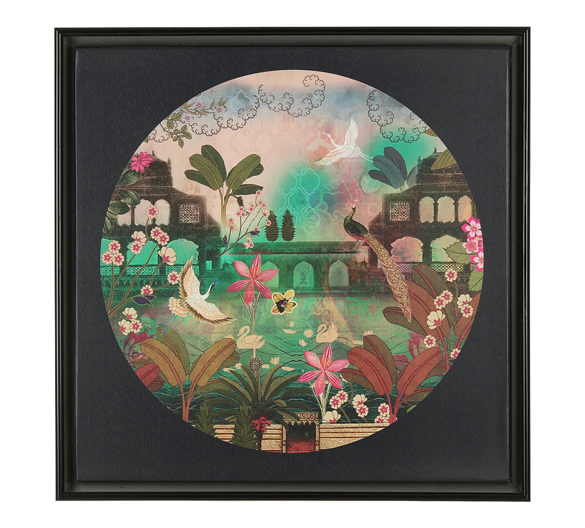 Of Feathers and Blooms 16 x 16 Canvas Framed Wall Art