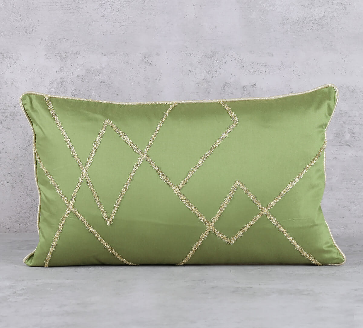 Olive Gold Towel Embroidery Cushion Cover