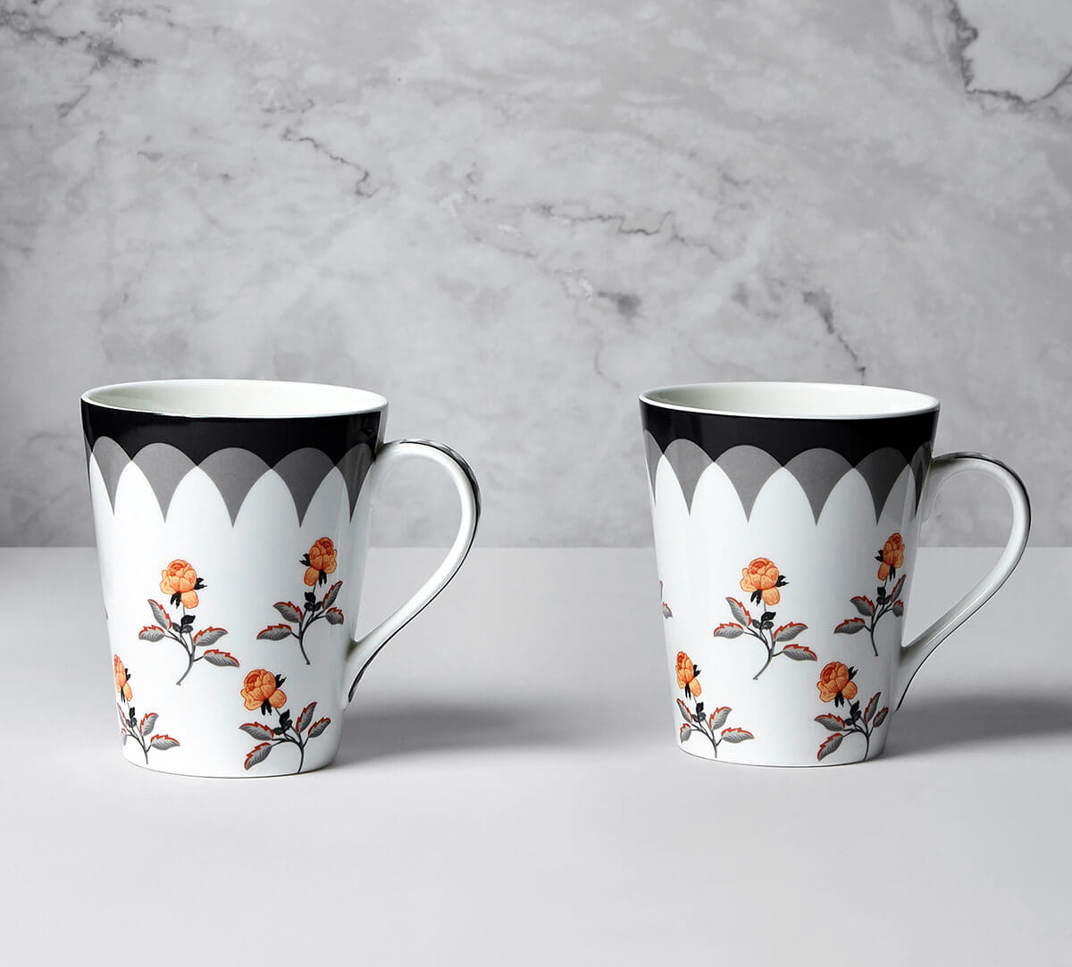 Onyx Elegance Coffee Mug Set of 2