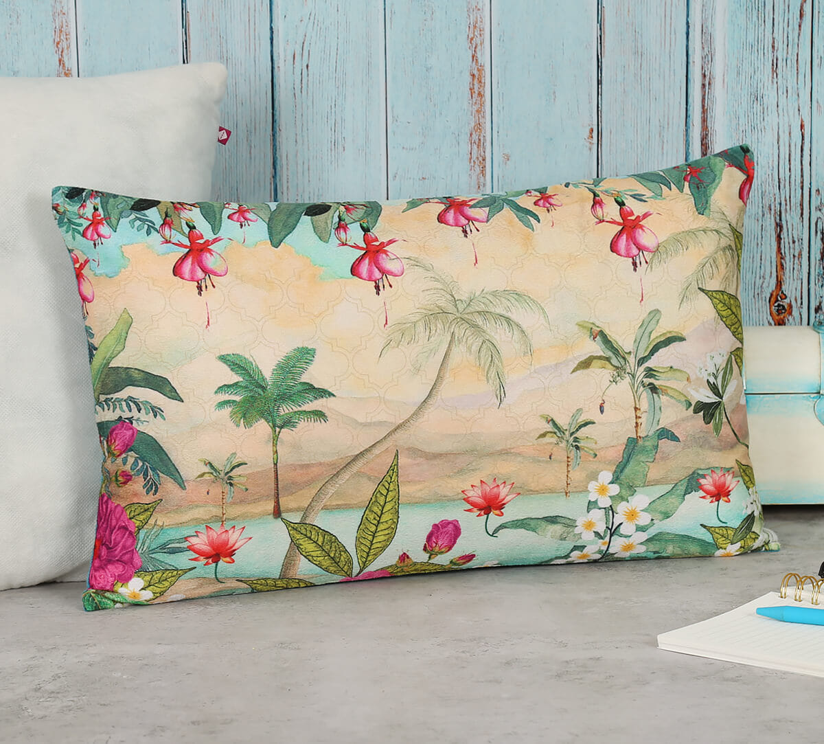 Oriental Jibe 12" x 20" Blended Velvet Cushion Cover
