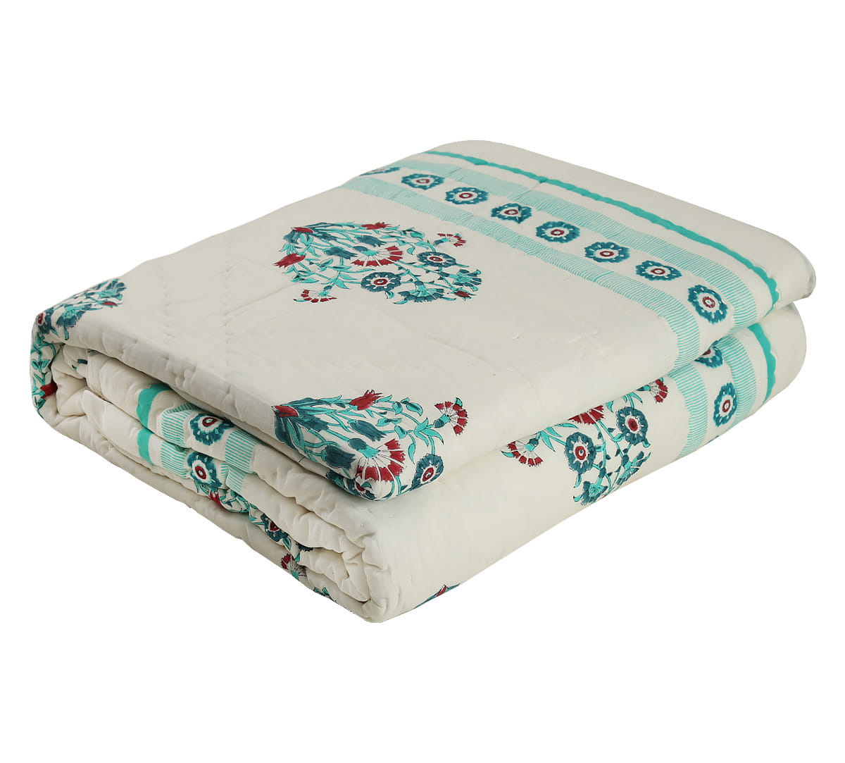 Ornamental Floral Single Bed Quilted Rajai