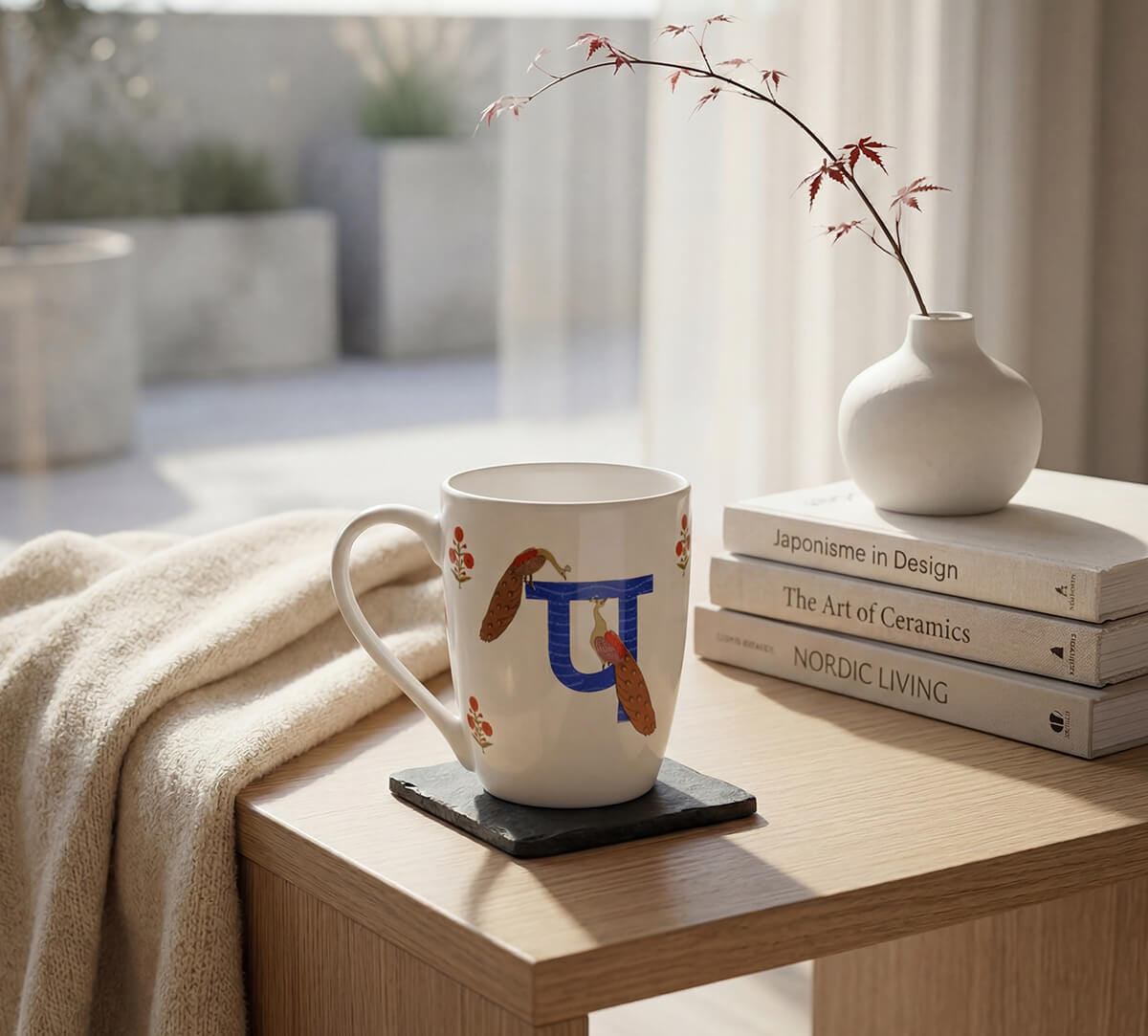 Peacock Palace Porcelain Coffee Mug