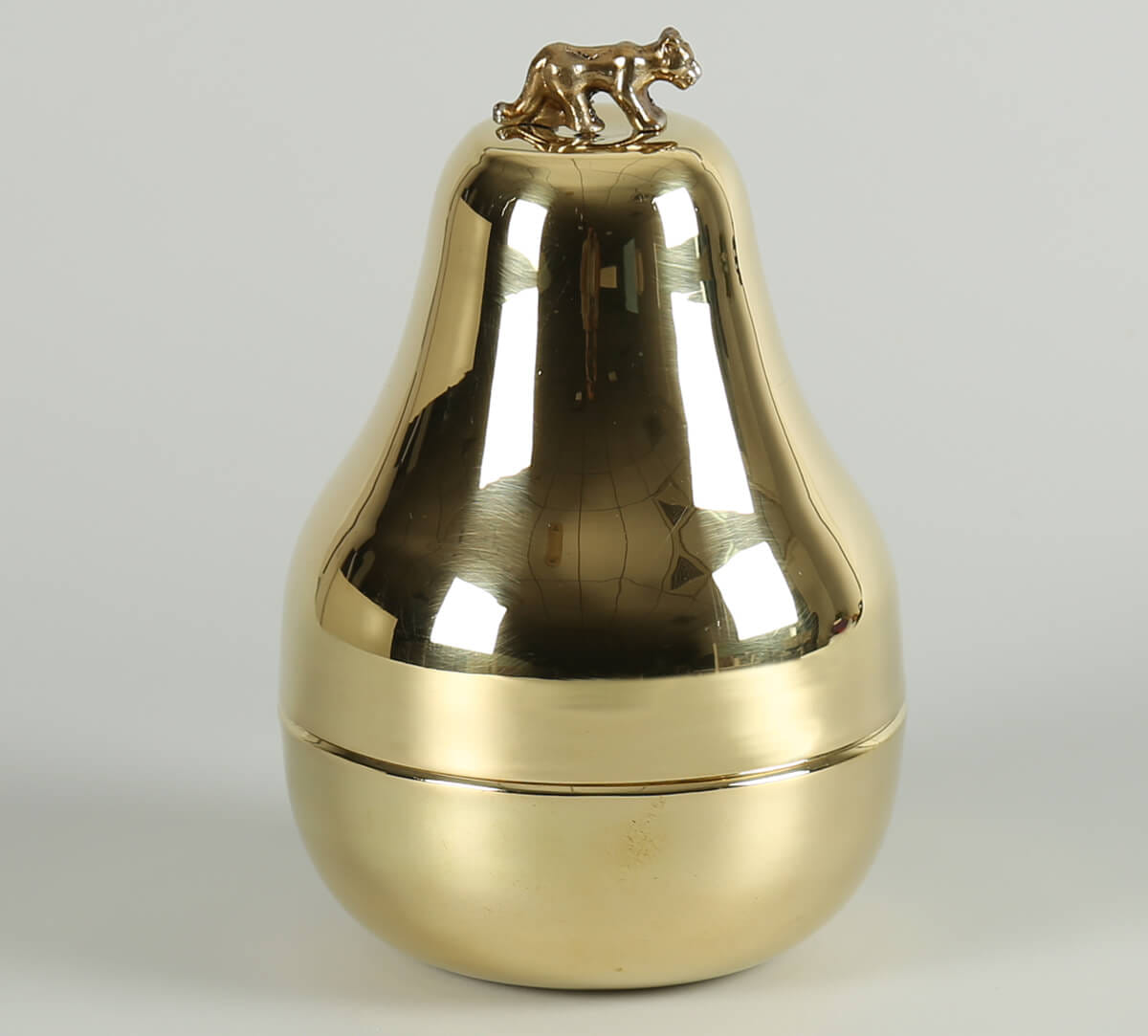 Pear Pardine Gleam Large Brass Candle Votive