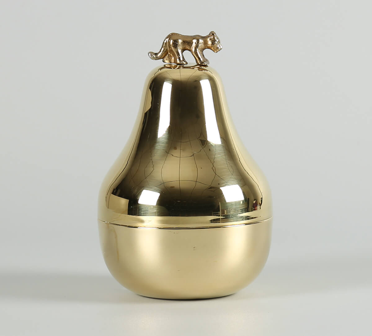 Pear Pardine Gleam Medium Brass Candle Votive