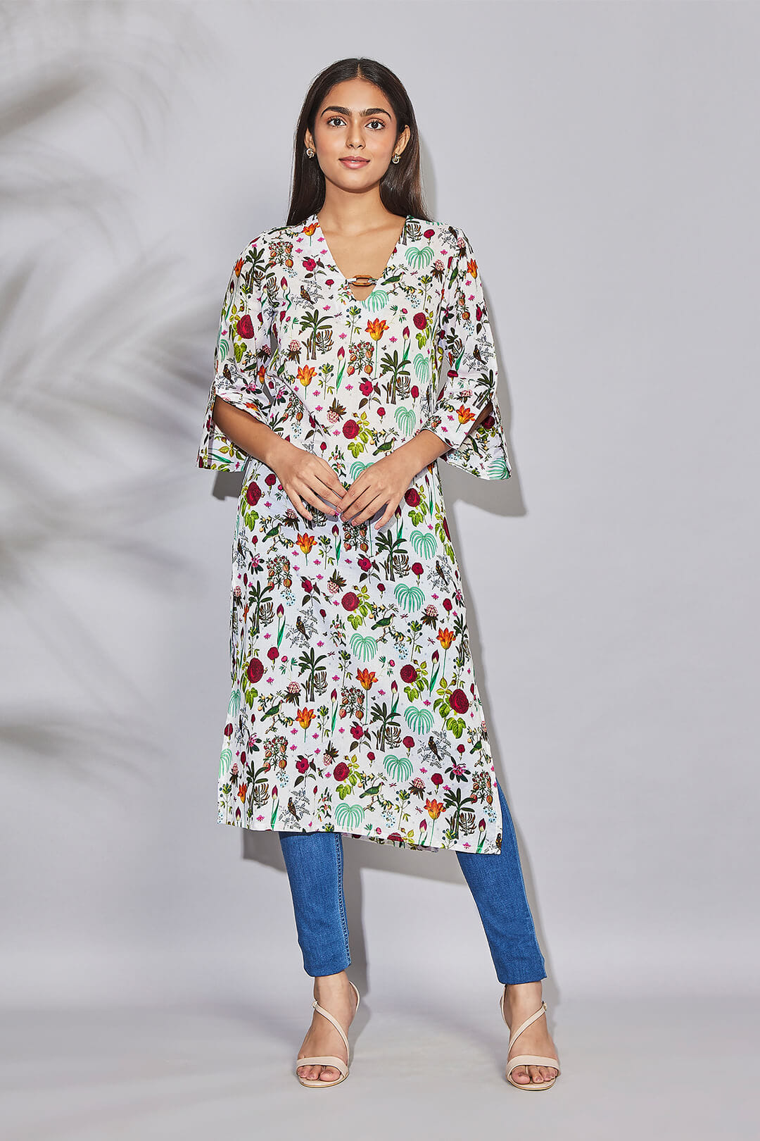 Petal and Plume Kaftan Kurti Long