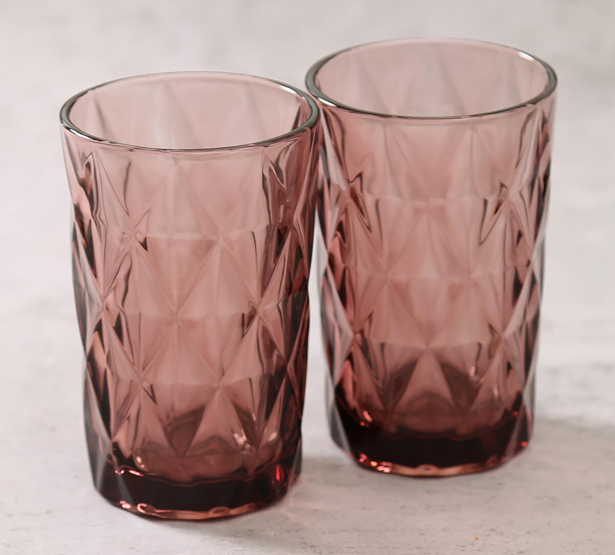 Plum Embossed Glasses (set of2)