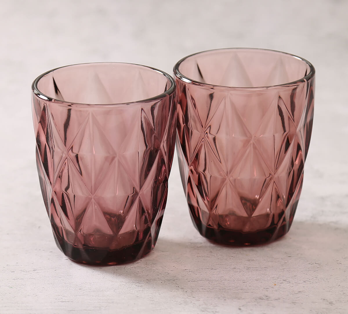 Plum Embossed Small Glasses (set of 2)