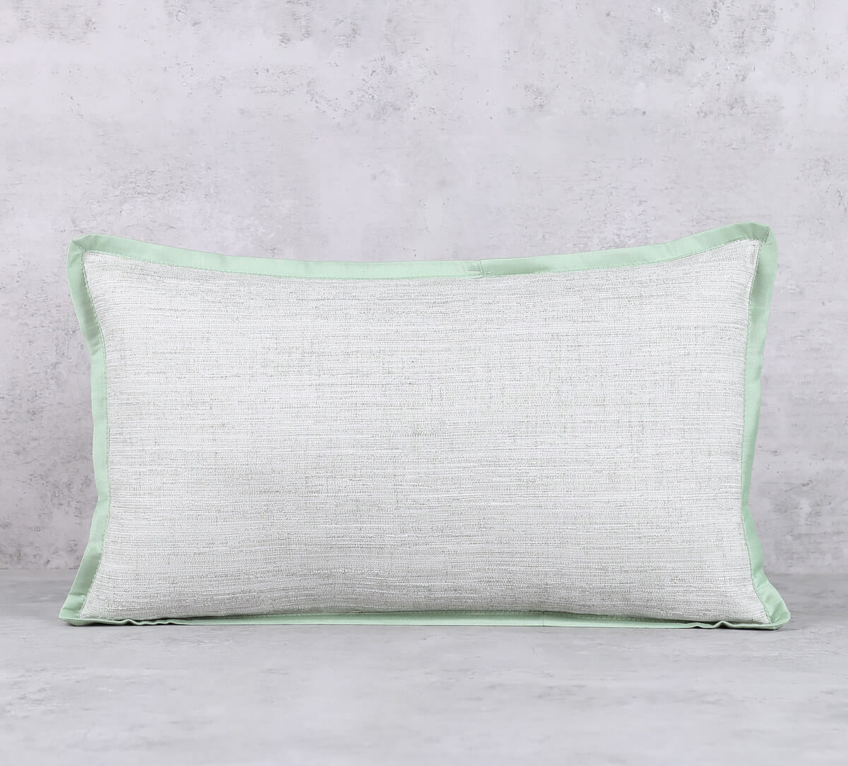 Pistachio Flange Khadi Cushion Cover