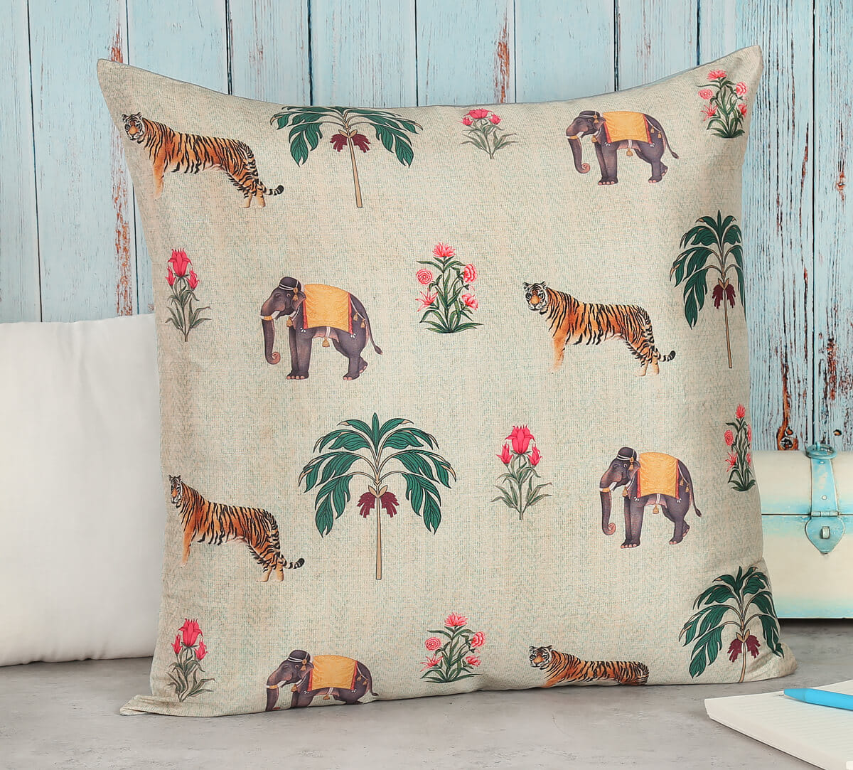 Poetic Disposition Blended Taf Silk Cushion Cover