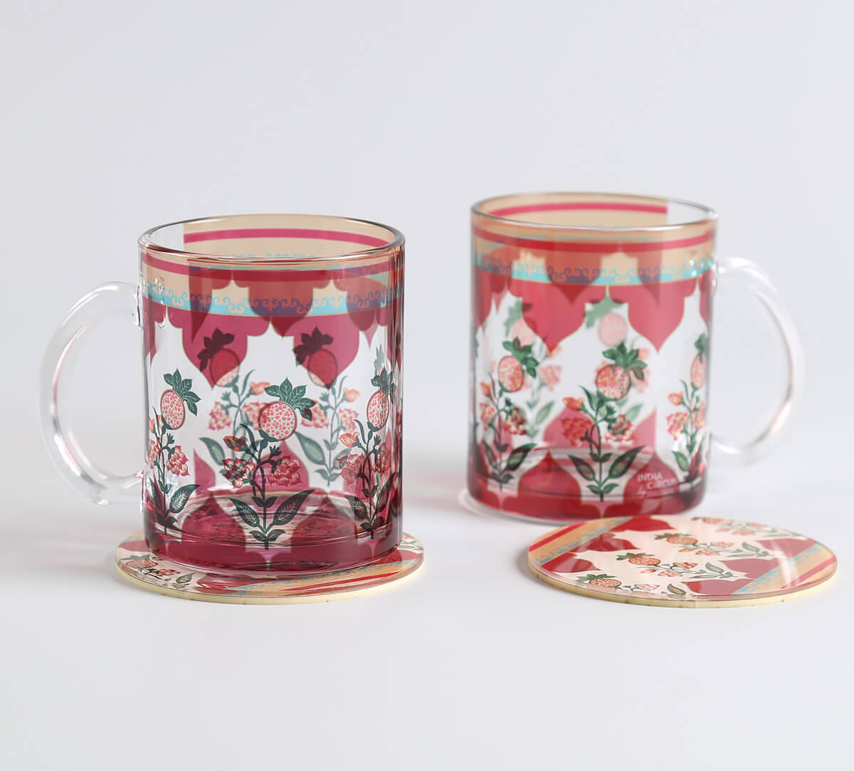Pome Poetry Glass Mugs & Coasters Combo Set of 2