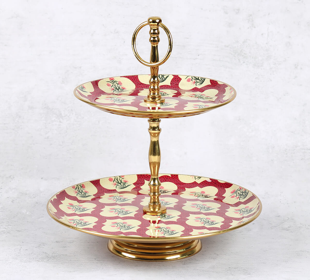 Poppy Flower Scarlet 2 Tier Serving Tray