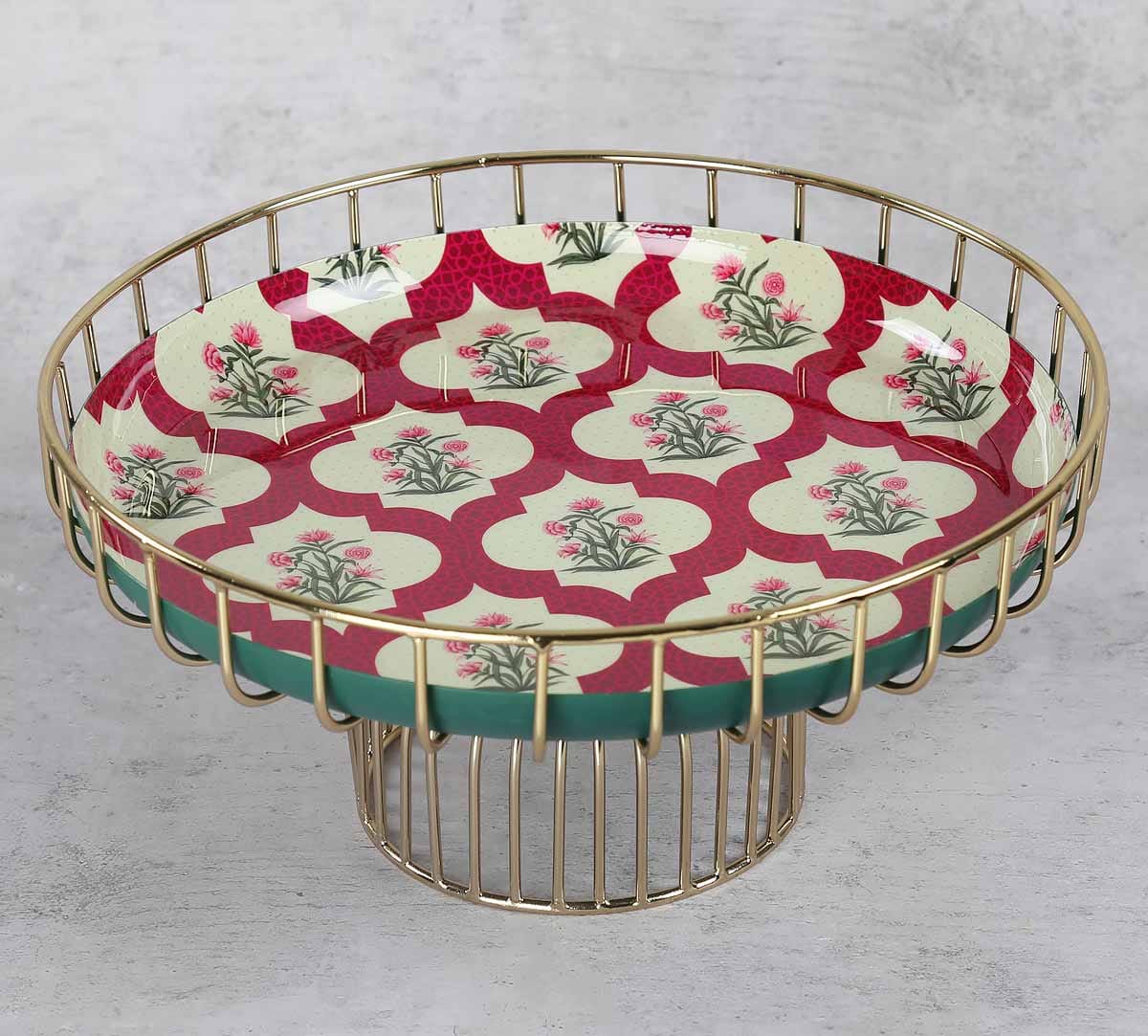 Poppy Flower Scarlet Iron Cake Stand