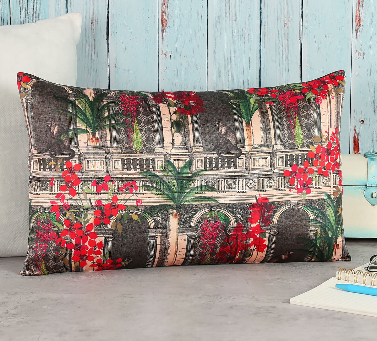 Pretty Monkey Mischief 12" x 20" Blended Taf Silk Cushion Cover