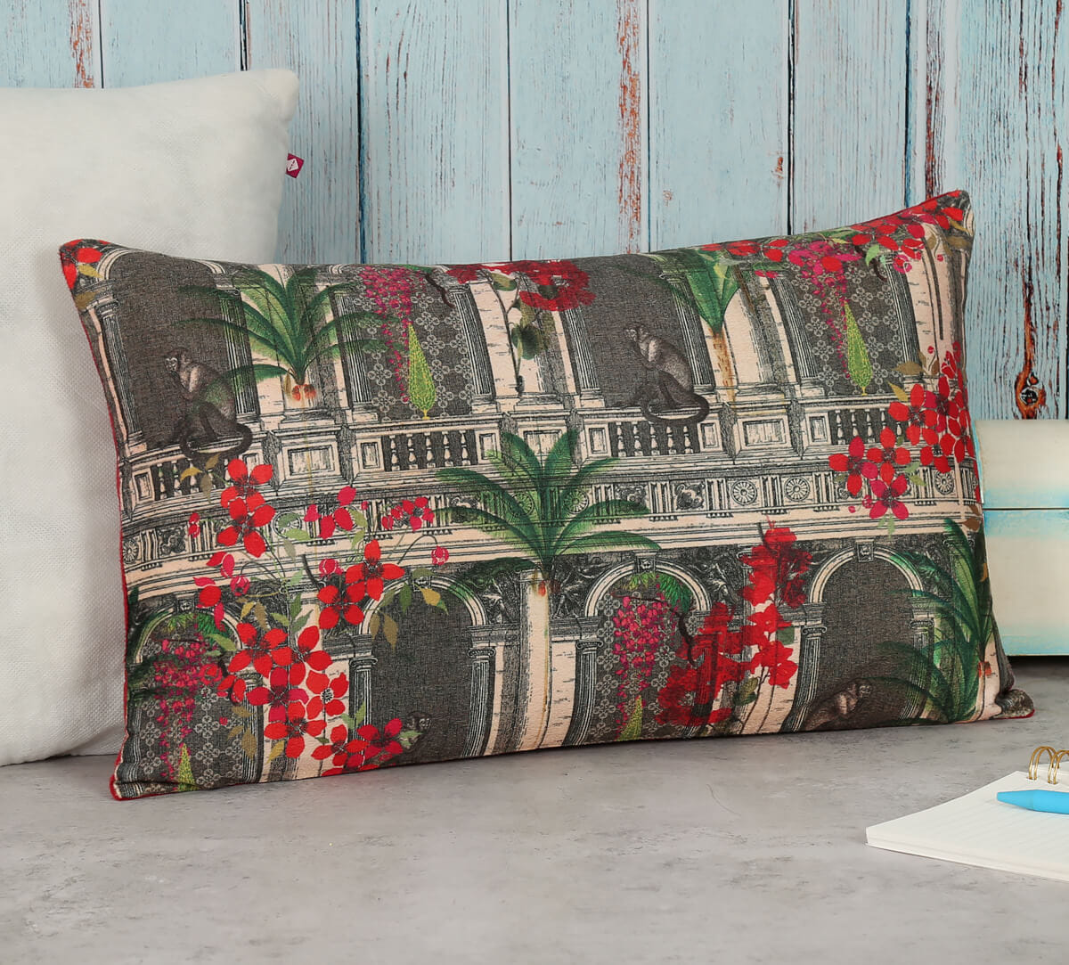 Pretty Monkey Mischief 12" x 20" Blended Velvet Cushion Cover