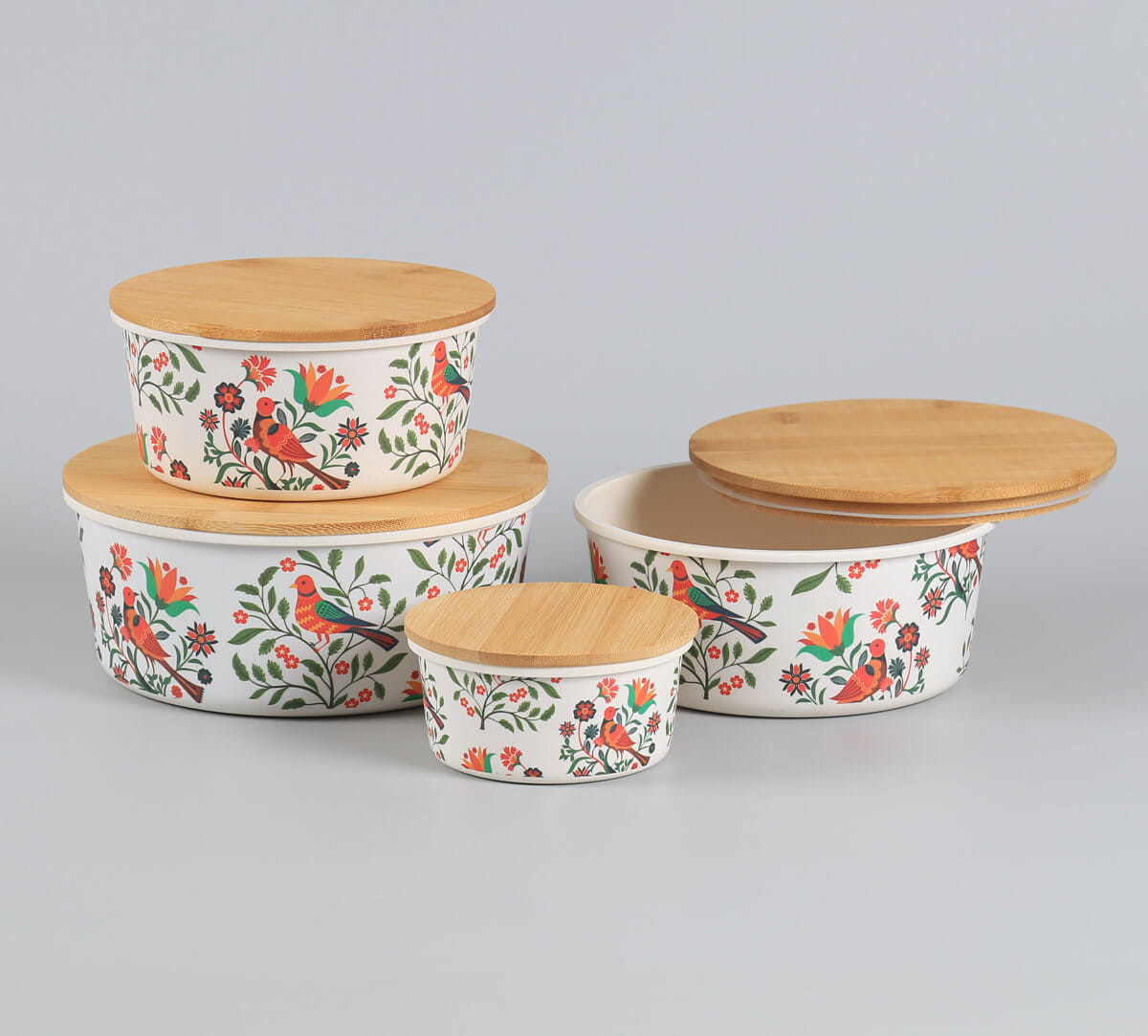 Psittacines Enquiry Bamboo Container Set of 4