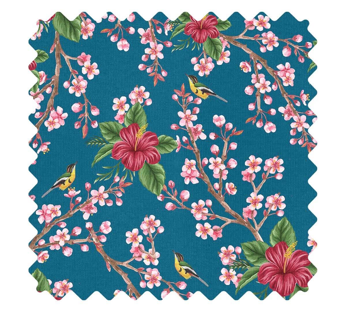 Purssian Perching Floral Paradise Fabric