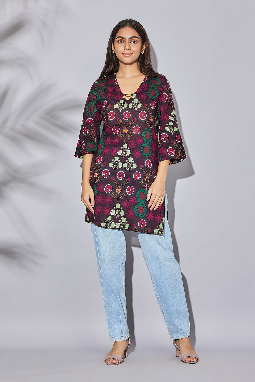 Raceme Rosettes Kaftan Kurti Short
