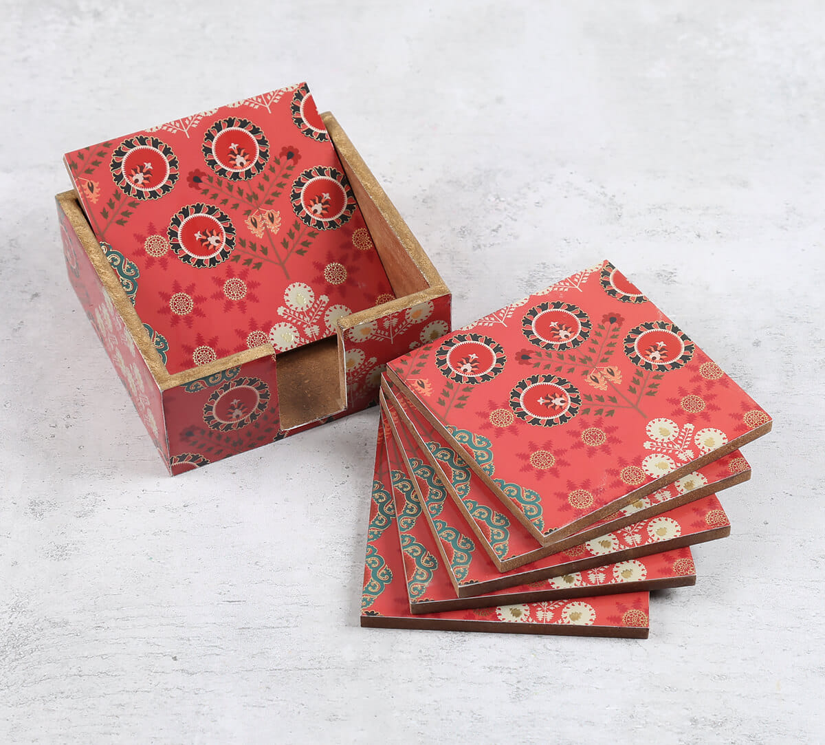 Raceme Rosettes MDF Coaster with Stand