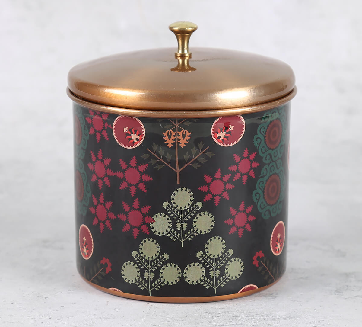 Raceme Rosettes Steel Cookie Jar