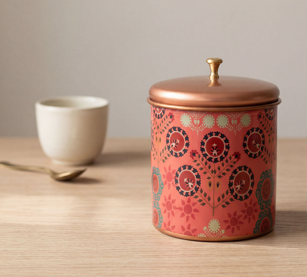 Raceme Rosettes Steel Cookie Jar