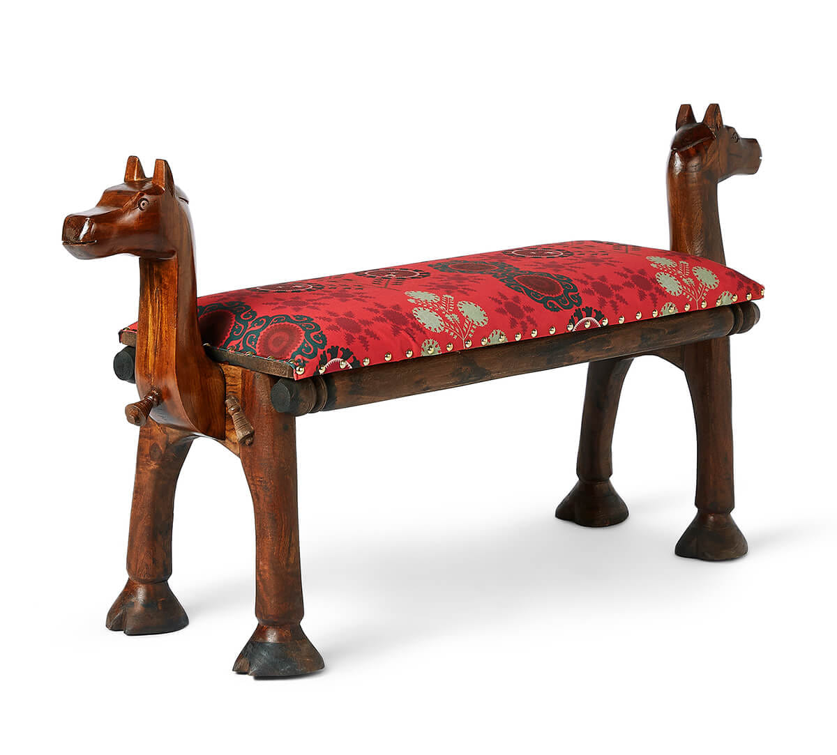 Raceme Rosettes Wooden Camel Bench