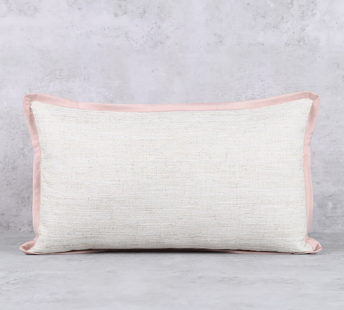 Rose Quartz Flange Khadi Cushion Cover