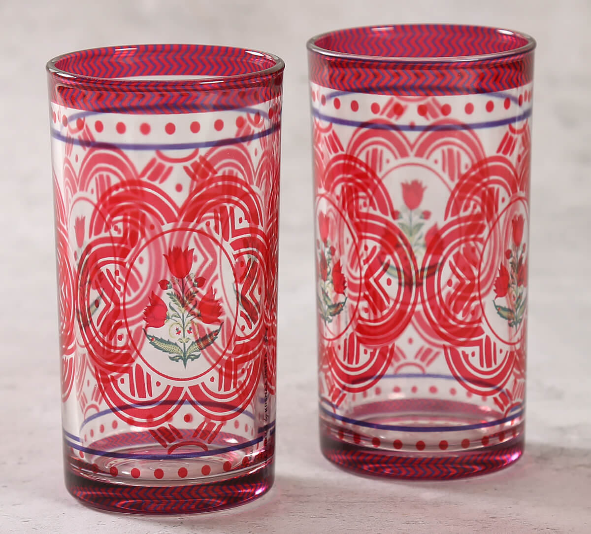 rosebud bloom Glass Tumbler Set of 2