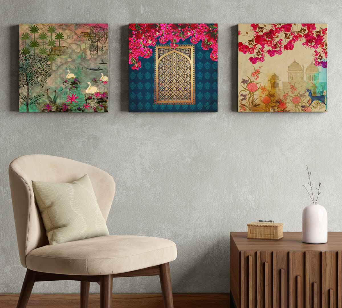 Royal Court Canvas Wall Art Set of 3