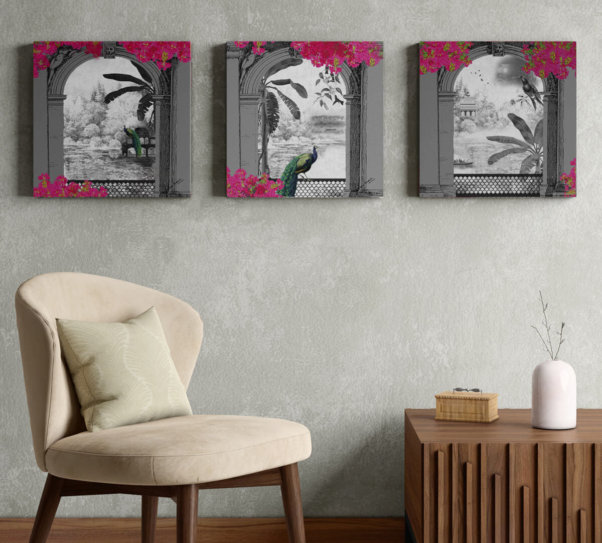 Royal Hues Canvas Wall Art Set of 3